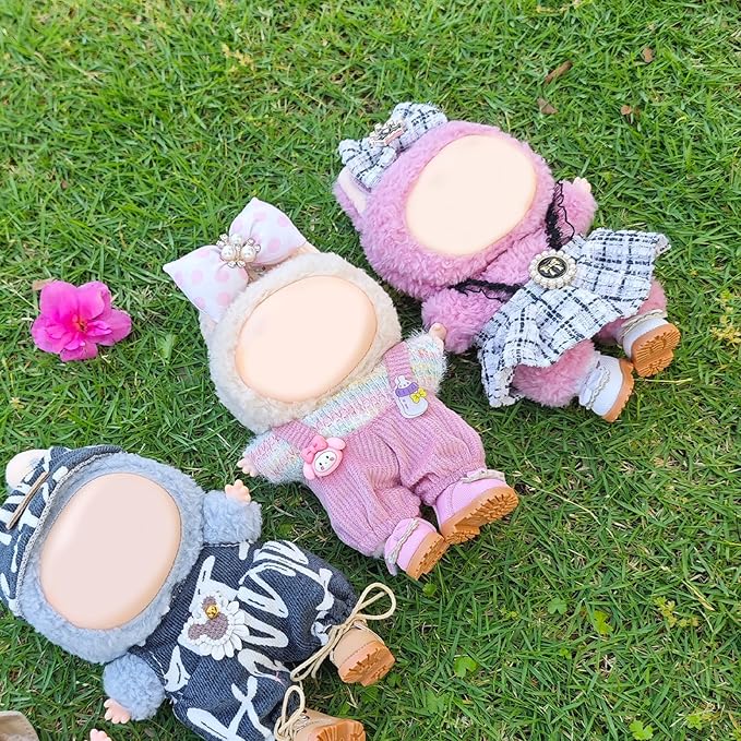 Clothes for 17cm Doll, 2 PCS Cute Chic Style Hair Clip & Dress Set, Dress up Outfit Exquisite Accessories for Dolls