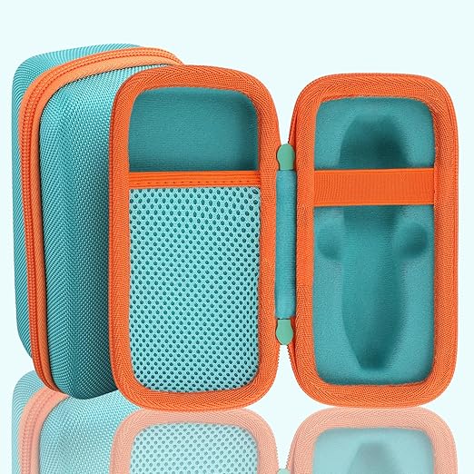 co2CREA Hard Case for 3Doodler Start+ Essentials (2024) 3D Pen Set - Storage Organizer with Custom Slots for Art Activity Set, Printing Filament Refill and USB Charger, Mint Green Case + Orange Zipper
