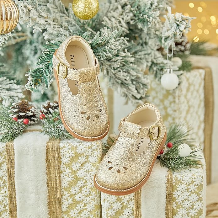 Felix & Flora Toddler Little Girl Mary Jane Dress Shoes - Ballet Flats for Girl Party School Shoes