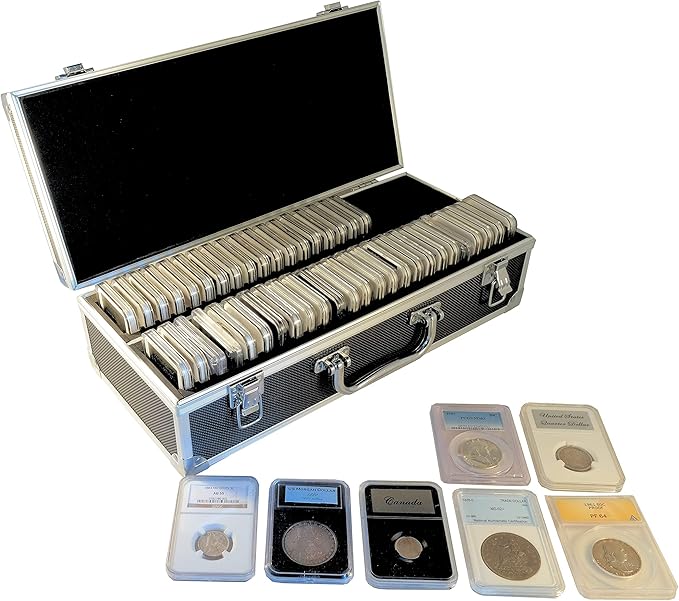 Ursae Minoris Elite Black Aluminum Box for 50 Certified or Certified-Style Coin Holders NGC, PCGS, ANACS, Elite, Lighthouse, BCW