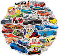 BulbaCraft 100Pcs Race Car Stickers, Racing Stickers and Decals, Race Car Party Favors, Racing Gifts, Gifts for Women & Men