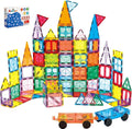Magnetic Building Tiles, 134PCS Large Magnet Building Set,Magnetic Blocks, 3D STEM Stacking Toys, Magnets Toy for Kids Boys Girls