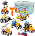 Play Brainy Magnetic Toy Cars Set – 90 Pieces (Montessori Educational Toy for Toddlers and Preschoolers) Helps with Developmental Skills