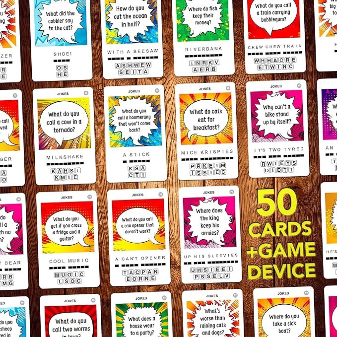 100 PICS Jokes Travel Game - Family Brain Teasers Pocket Puzzles for Kids and Adults POP08015