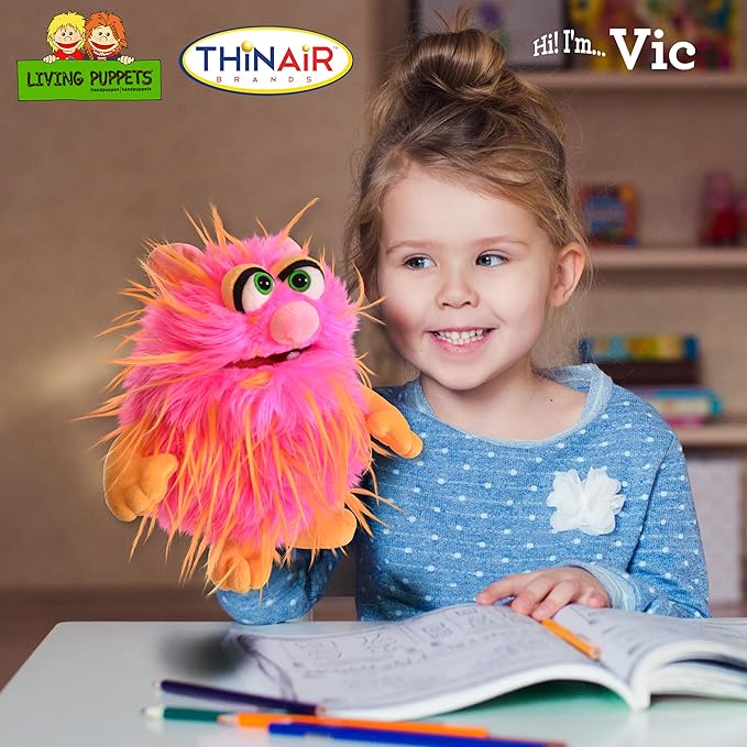 Living Puppets 9-Inch Plush Friendly Monster Hand Puppet - Fine European Design, Ultra-Soft and Cuddly, Promotes Child Development, Safety Certified, Teacher-Recommended for Boys and Girls