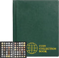 350 Pockets Coin Albums - 35x30 mm/1.3x1.1 inch Pocket Green Coin Book 10 Pages Coin Collection Holder Letter Size Coin Storage Book CS0235GR