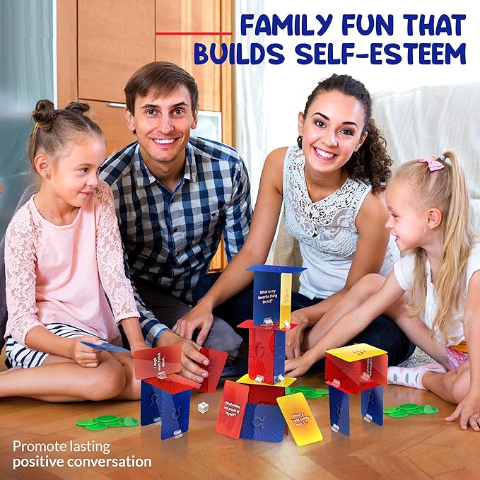 StrongSuit Family Therapy Games for Teens and Kids Ages 6+ | The Tower of Self Esteem Game, School Counselor & Therapist Tools for Social Skills & Emotion Regulation, Builds Confidence & Bonding
