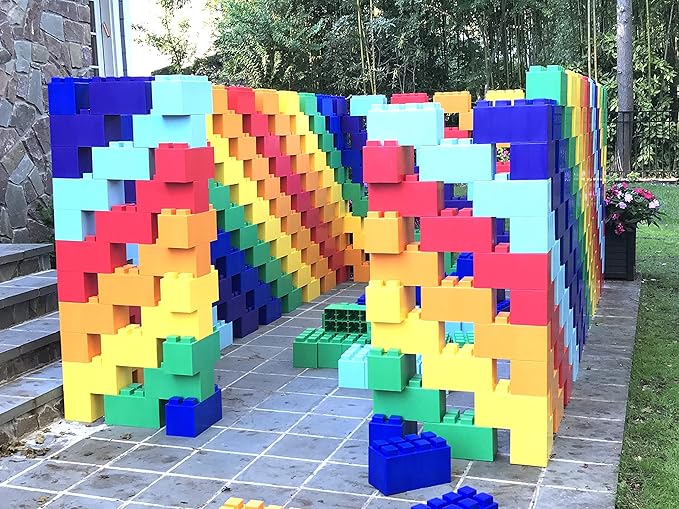 EverBlock 12' x 6' Full Size Plastic Modular Bulk Pack | Giant Building Blocks | Easy to Connect & Reuse | Indoor & Outdoor Use | Build Displays & Structures | Blue