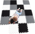 MQIAOHAM® 18 Pieces Puzzle Play Mats, Soft Baby Play Mat, Kids Interlocking Foam Floor Tiles, Toddlers Carpet Playmats G301018-101104112