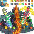 100PCS Magnetic Blocks - Build Mine Magnet World Mine Adventure Set Dinosaur Toys, Creative Jurassic Kids Games for 3-5 5-7 8-12 Boys, Sensory STEM Outdoor Toys for Boys & Girls Birthday Gifts