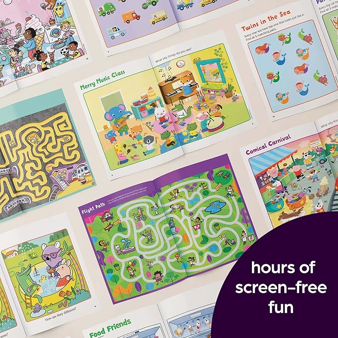 My First Puzzle Fun 2026 Activity Book Set with Mazes, Matching and More, Kids Puzzle Books for Travel, Learning and Screen-Free Play for Kids 3-6