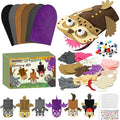 WATINC 6Pcs Hand Puppet Making Kit, Art Craft Felt Sock Puppet Toys, Creative DIY Make Your Own Pompoms Wiggle Googly Eyes Storytelling Role Play Party Supplies Gift for Girls Boys (Woodland B)