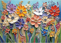Colorful Embossed Flowers Puzzles for Adults, Plant Floral Puzzle Art, Impossible Hard Difficult Challenging Jigsaw Puzzles 1000 Pieces Painting