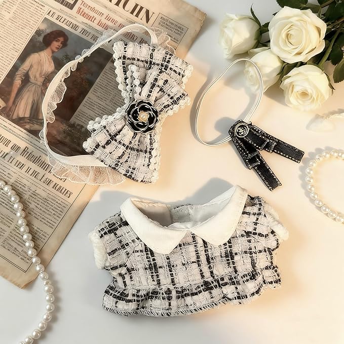 17cm Doll Clothes Set Luxurious Chic Fashion Ensemble with Stylish Accessories for Adorable 17cm Dolls Soft Fabric Dress-Up Sets with Playful Designs, Easy to Wear (Doll Not Included)