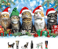 500 Piece Christmas Jigsaw Puzzle for Adults - Cute Cats in Santa Hats & Elf Hat with Unique Shaped Pieces, 23x15 Inch Holiday Puzzle for Home Decor