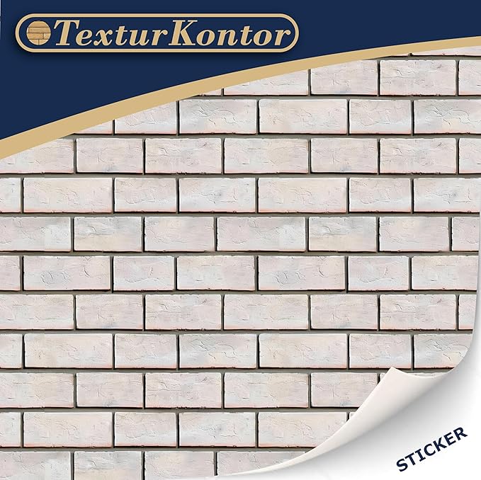 3 Sheets Self-Adhesive Wall Cladding for Dollhouse 1:12 Scale (White Bricks 1)