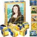 PicassoTiles 20pcs 1” Magnetic Puzzle Building Cubes Blocks for Kids, Van Gogh, Mona Lisa Hand Puzzle, STEM Magnet Toy Mix&Match Educational Popular Art Kids Toys 3+ Year Old boy Girl PMC20