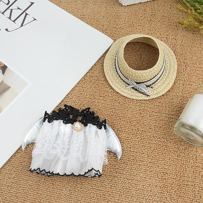 17cm Doll Clothes Set-Adorable Outfits for Dolls-Stylish Accessaries Clothes Dress-Up-Replaceable Clothing Collections, Includes Hat, Top, Skirt(White-Style C)