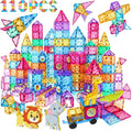 Jasonwell Magnetic Tiles Kids Magnetic Blocks 110PCS Building Sets 3D Magnet Tile Building Blocks Toy Construction Educational STEM Toys Gifts for Toddlers Boys Girls 3 4 5 6 7 8 9 10 + Year Old