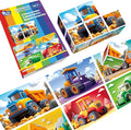 Magnetic Cubic Tiles for Kids, Large Building Blocks 1.65 inch, Engineering Construction Vehicles Puzzle Toy for Toddlers, Sensory & Montessori Magnetic Toys for Kids Ages 3 4 5 6