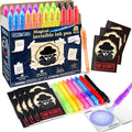 GIFTINBOX Invisible Ink Pens with UV light for Kids, Spy Pen Party Favors for Kids 8-12, 24Pack Invisible Ink Pen and Notebook, Magic Marker for Secret Message Birthday Party Favors for Kid 4-8