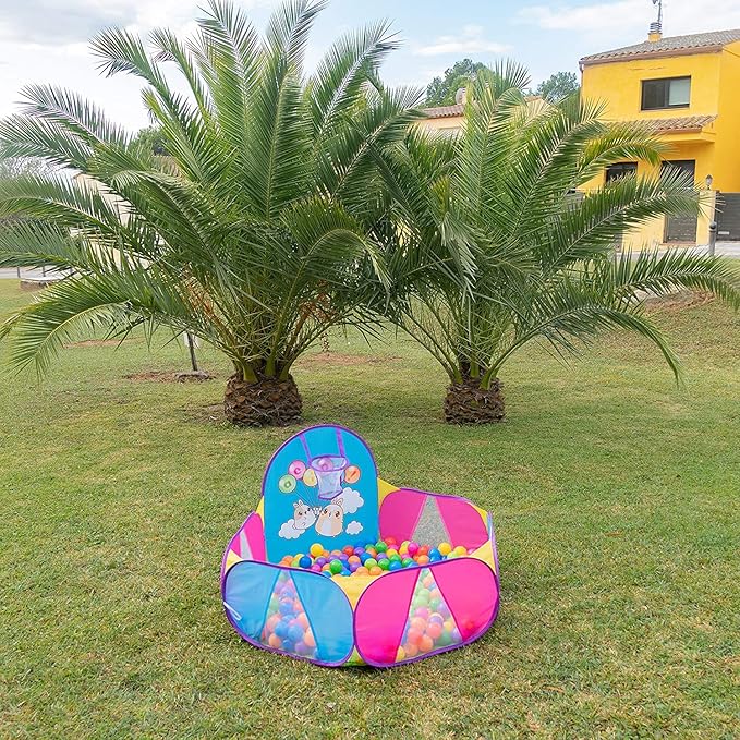 Ball Pool for Toddlers | Kids Ball Pit | Ball Pit for Babies | Piscina de Pelotas para Bebes |Playpen with Basketball Hoop and Zipper Storage Bag, 4 Ft/120CM E : Balls NOT Included