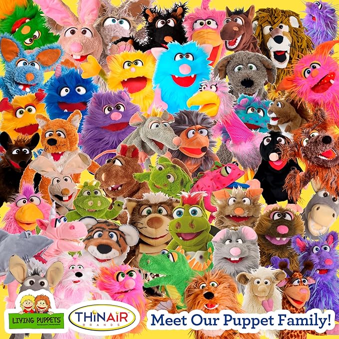 Living Puppets 9-Inch Plush Friendly Monster Hand Puppet - Fine European Design, Ultra-Soft and Cuddly, Promotes Child Development, Safety Certified, Teacher-Recommended for Boys and Girls