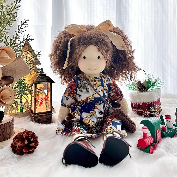BlissfulPixie Easter Waldorf Doll - Handmade Rag Doll Plush Doll Birthday Present with Beautiful Present Box-Olivia 12"