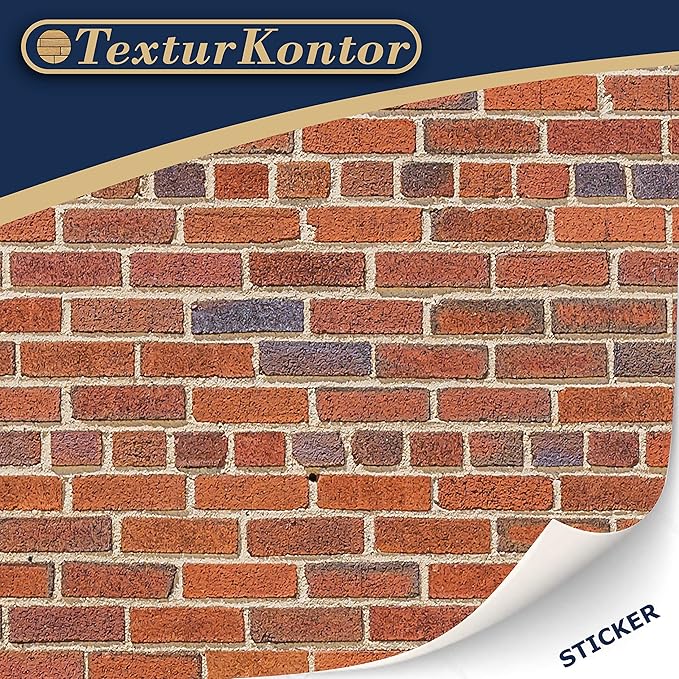 3 Sheets Self-Adhesive Wall Cladding for Dollhouse 1:12 Scale (Red Clinker)