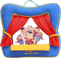 Finger Puppet Theater Stage by Better Line - Set Includes 6 Finger Family Puppets - Portable Plush Finger Puppet Theater is The Best Preschool Kids (Blue)