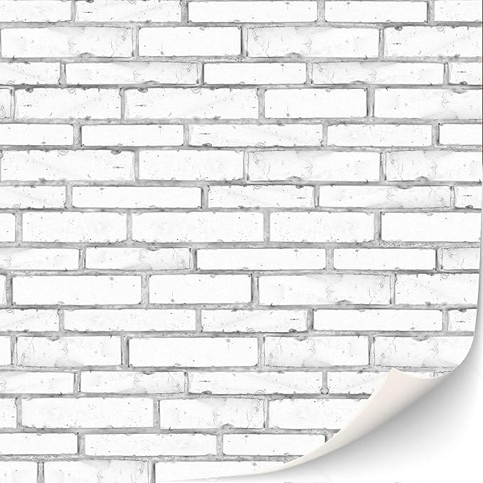 3 Sheets Self-Adhesive Brick Wall Cladding for Dollhouses 1:12 Scale (White Stones)