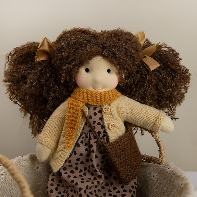 BlissfulPixie Ballerina 12" Waldorf Doll - Handmade Personalized Collectors Rag Doll for Kids Birthday Present with Beautiful Present Box