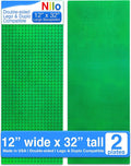 NILO Large Building Plates for Building Bricks, Classic Green Baseplate, 2-Pack 12"x32" Double-Sided, Compatible with All Major Building Blocks and Activity Tables, Base Plate