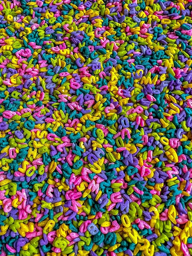 2 Cups of Tropical Rainbow Alphabet Pasta Sensory Bin Filler for Senosry Table
