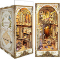 Book Nook Kit, DIY Miniature Dollhouse Kit Book Nook, 3D Wooden Puzzle Bookends for Bookshelf Insert Decor with LED Light for Teens and Adults (Baroque Dreams)