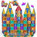 180 PCS Magnetism Blocks Tiles for Kids Ages 3 4 5 6 7 8+, Building Set for Toddlers 3-5 4-8, Stacking Blocks, Educational Construction Toy for Boys and Girls, Creative Play Birthday Gifts 2-4