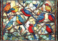 Stained Glass Birds 1000 Piece Puzzle for Adults - Challenging Vintage Window Art Jigsaw Puzzles, Family Game Night Activity, Finished Size 27.6 x 19.7 Inch