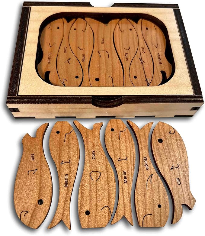 Fisherman's Dilemma Wooden Brain Teaser Puzzle - Made in USA