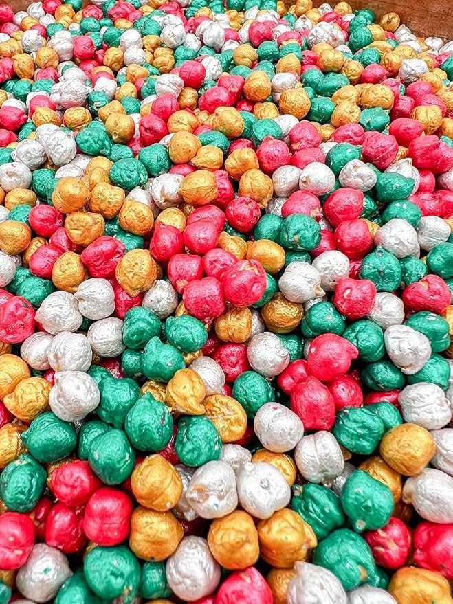 Colored Chickpeas for Sensory Play and Sensory Bins - Many Different Seasonal Colors (2 Cups, Christmas2)