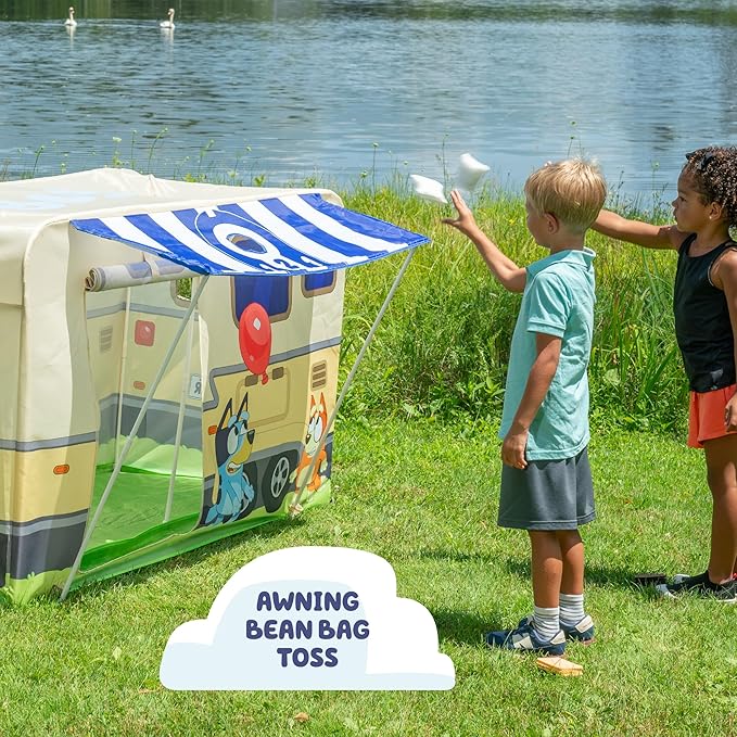 BLUEY Camping Activity Fort | Indoor and Outdoor Play House Toy for Kids | Includes Five Activities a Puppet Theater and Working Light