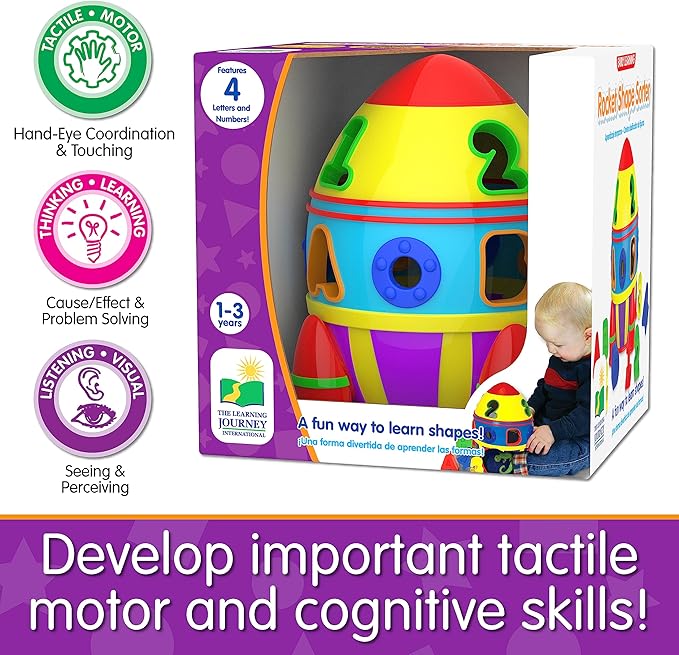 The Learning Journey Early Learning - Rocket Shape Sorter - Toddler Toys & Gifts for Boys & Girls Ages 12 Months and Up - Award Winning Toy (204207)