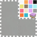 qqpp EVA Rubber 18 Tiles Interlocking Puzzle Foam Floor Mats - Baby Play Mat for Playing | Exercise Mat for Home Workout. Gray. QC-Lb18N