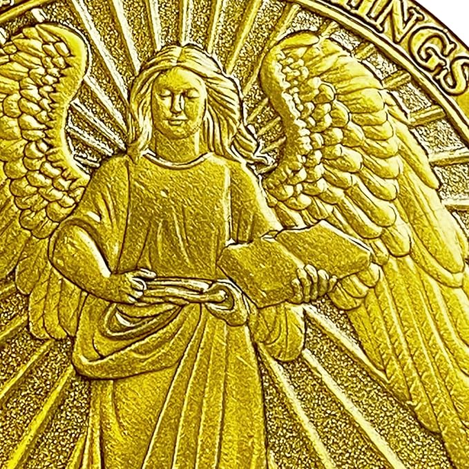 Christian Challenge Coin - Philippians 4:13 Angel Radiance Religious Coin for Faith & Strength | Ideal Christian Gifts for Men & Women Celebrating Faith and Strength (with Transparent Shell）