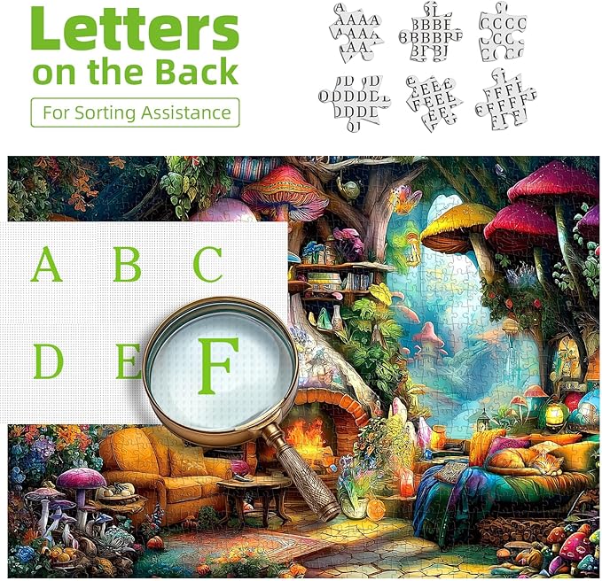 Blueforest 1000 Piece Jigsaw Puzzle for Adults - Magical Forest Living Room Scene, Intermediate Difficult Puzzle with Premium Cardboard, 27.5"x19.7" Size for Relaxation, Family Bonding & Gifting