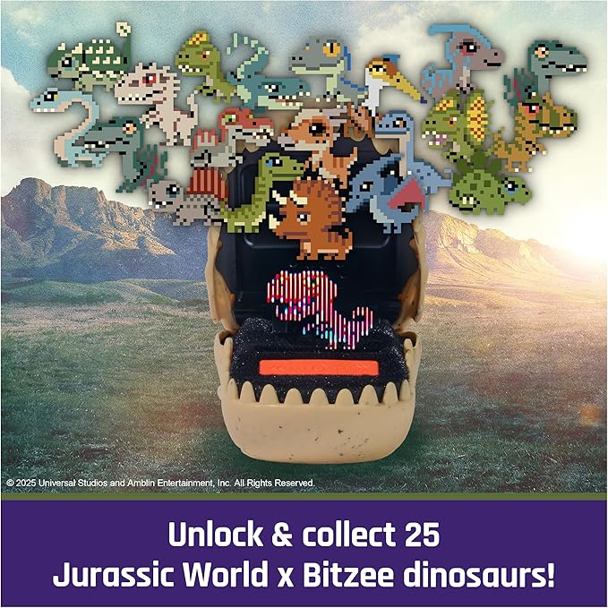 Bitzee, Jurassic World Interactive Dinosaur Toy with 25 Dinosaurs Inside, Reacts to Touch, Pods Connect & Interact, Digital Pet Kids Toys for Ages 5 and up