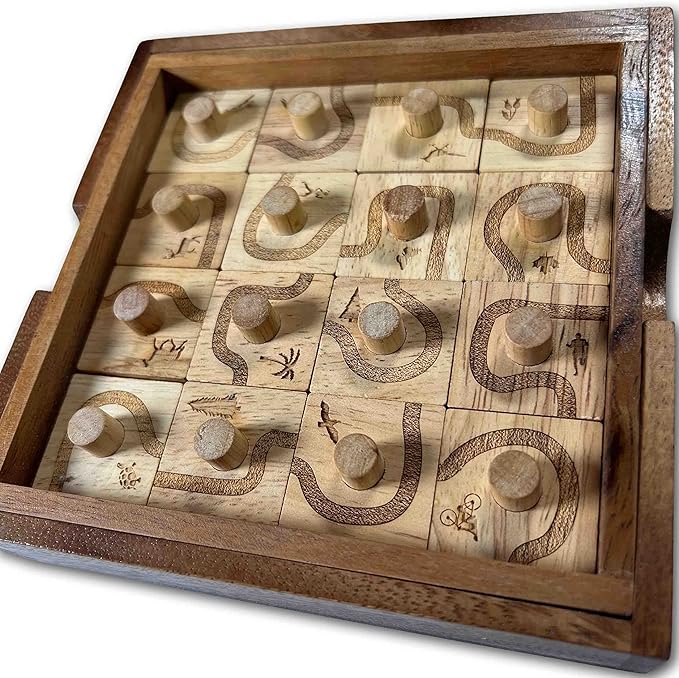 Trail Run Wood Brain Teaser Puzzle - Edge Match to Complete Path - Creative Crafthouse