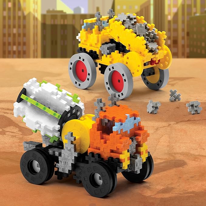 PLUS PLUS - GO! Learn to Build Vehicles Super Set, 800 Pieces - Construction Building Stem/Steam Toy, Interlocking Mini Puzzle Blocks for Kids