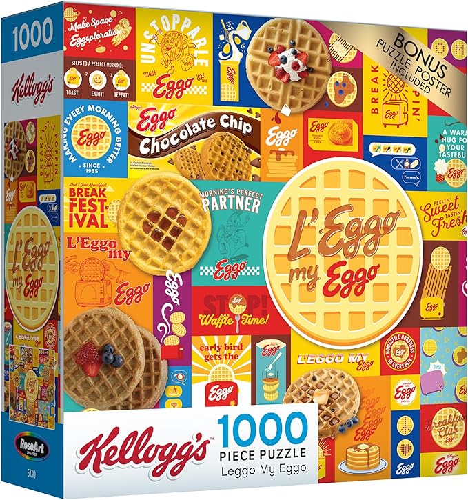 RoseArt - Kellogg's - Leggo My Eggo - 1000 Piece Jigsaw Puzzles for Adults
