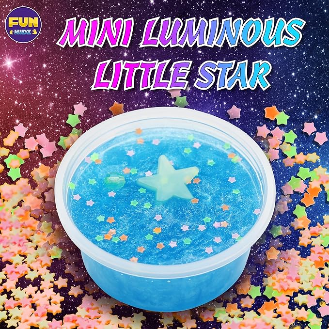 Toy Galaxy Slime Kit for Boys Girls 10-12, FunKidz Ultimate Metallic Slime Making Kit for Kids Ages 8-10 D.I.Y. Glow, Galactic, Fun Slime Gifts