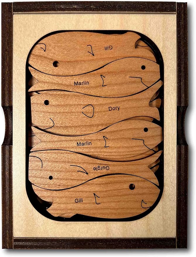 Fisherman's Dilemma Wooden Brain Teaser Puzzle - Made in USA